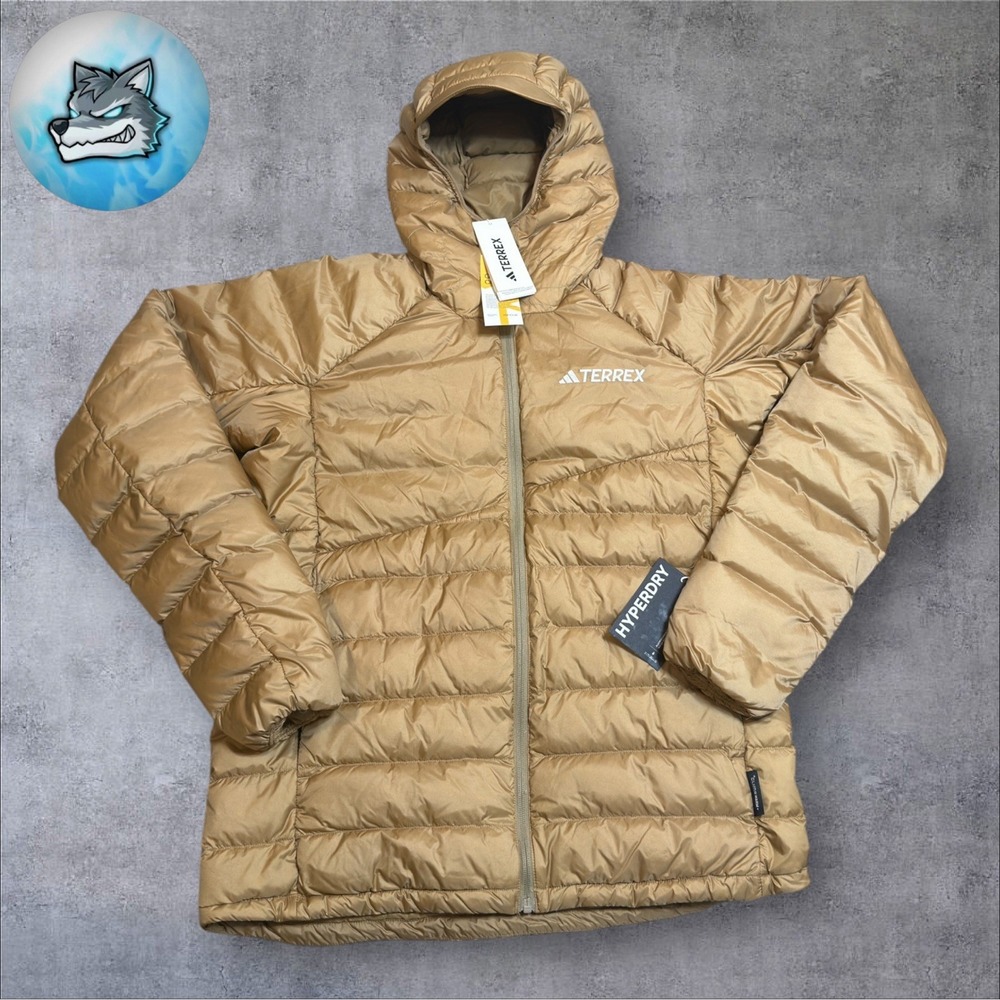 Adidas Terrex Xperior CLIMAWARM+ Down Hooded Jacket Brown Size Medium JL5561